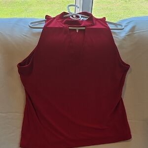 White House Black Market Red V-Neck Tank Top